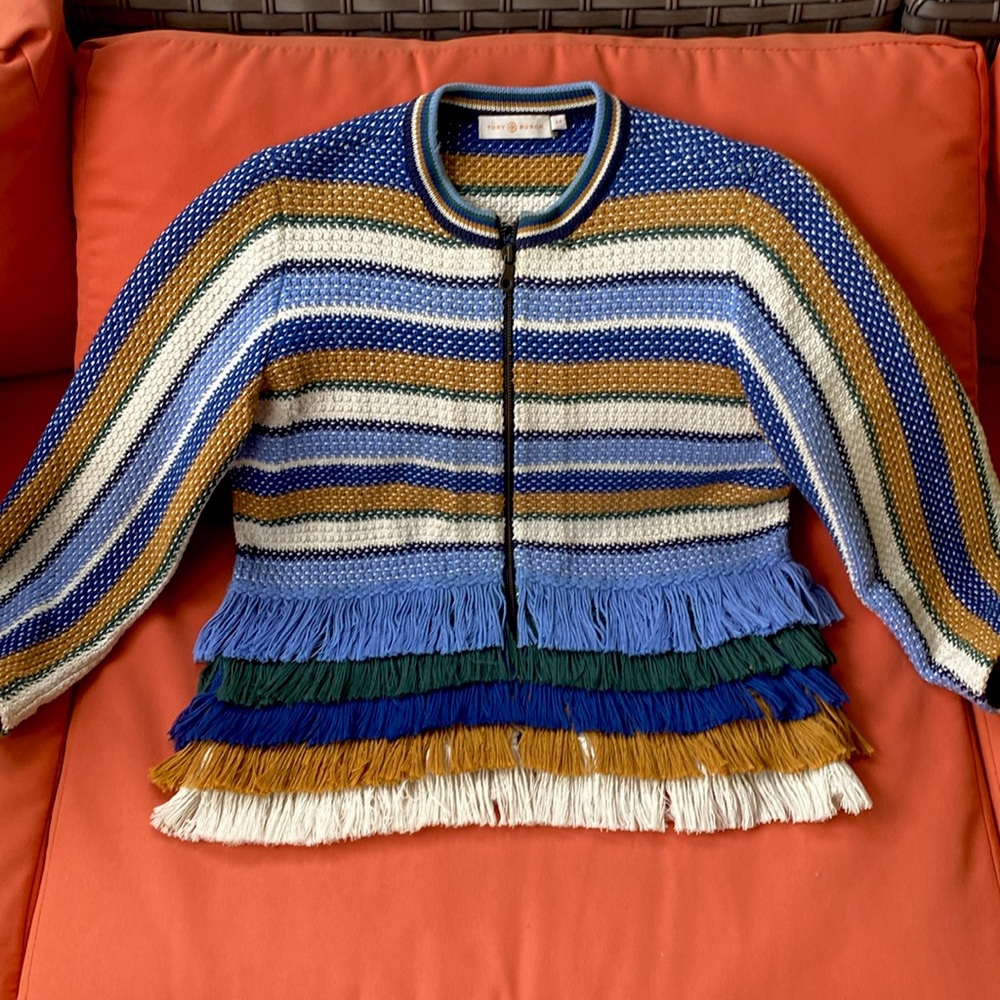 Tory Burch Multicolor Fringe Jacket